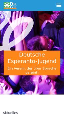 Vorschau der mobilen Webseite www.esperanto.de, Deutsche Esperanto-Jugend (DEJ)