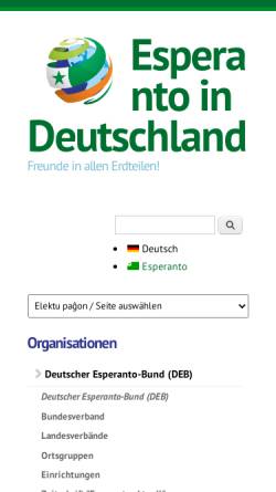 Vorschau der mobilen Webseite www.esperanto.de, Deutscher Esperanto-Bund e.V.