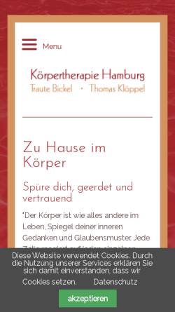 Vorschau der mobilen Webseite www.koerpertherapie-hamburg.de, Körpertherapie Hamburg