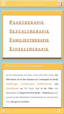 Vorschau der mobilen Webseite www.paartherapieberlin.de, Praxis für Systemische Paartherapie, Sexualtherapie, Familientherapie und Einzeltherapie in Berlin