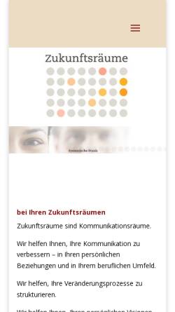 Vorschau der mobilen Webseite www.zukunftsraeume.com, Zukunftsräume, Margarita Straub
