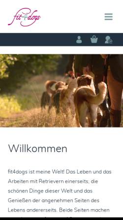 Vorschau der mobilen Webseite www.fit4dogs.de, Fit 4 Dogs Working Retriever