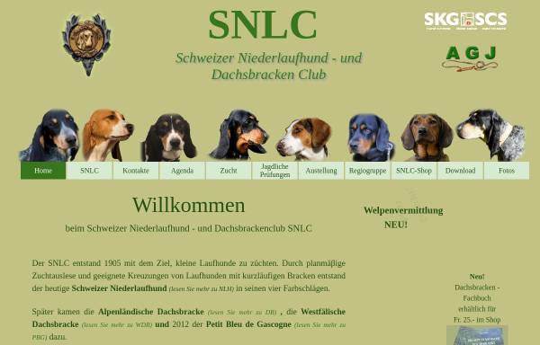 Vorschau von www.snlc.ch, Schweizerischer Niederlaufhund Club