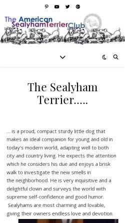 Vorschau der mobilen Webseite sealyham.org, Der Sealyham Terrier im KfT