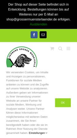 Vorschau der mobilen Webseite www.grossermuensterlaender.de, Verband Große Münsterländer e.V.