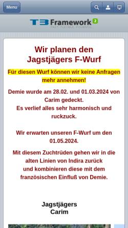 Vorschau der mobilen Webseite www.jagstjaegers.com, Jagst Jägers