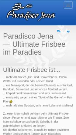 Vorschau der mobilen Webseite paradiscojena.de, Paradisco Jena