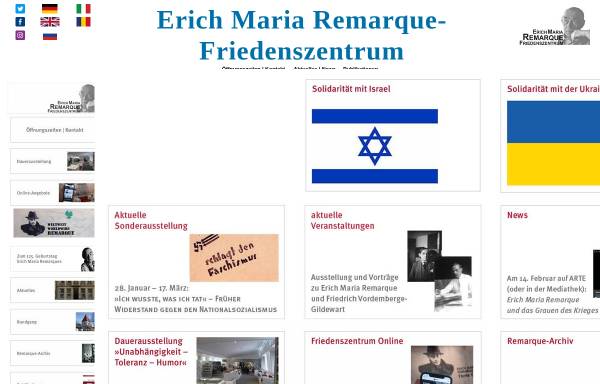 Vorschau von www.remarque.uni-osnabrueck.de, Erich-Maria-Remarque-Friedenszentrum