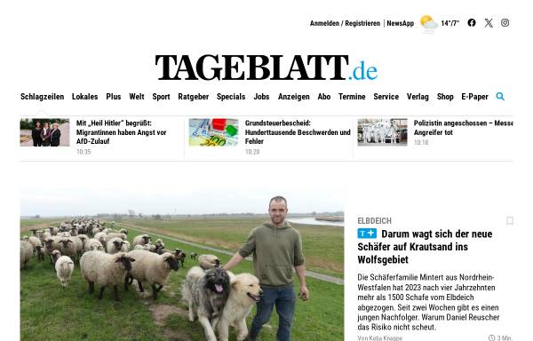 Vorschau von www.tageblatt.de, Tageblatt online