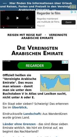Vorschau der mobilen Webseite www.reiserat.de, Reiserat: Die Vereinigten Arabischen Emirate