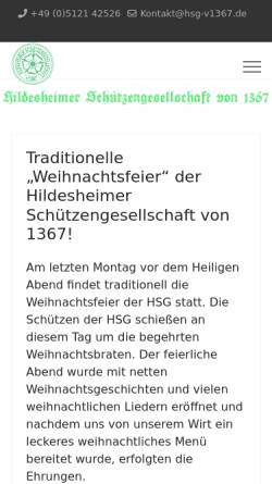 Vorschau der mobilen Webseite www.hsg-v1367.de, Hildesheimer Schützengesellschaft von 1367