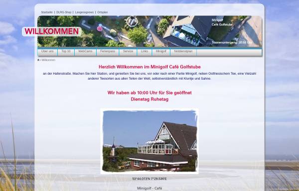 Vorschau von www.minigolf-langeoog.de, Minigolf Café Golfstube