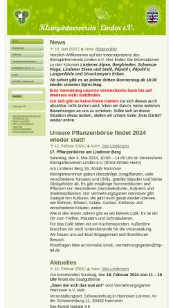 Vorschau der mobilen Webseite kleingarten-linden.de, KGV Linden e.V.