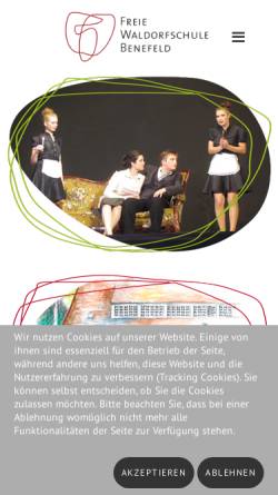 Vorschau der mobilen Webseite www.freie-waldorfschule-benefeld.de, Freie Waldorfschule Benefeld