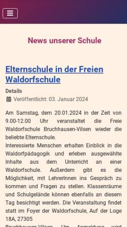 Vorschau der mobilen Webseite waldorfschule2006.de, Freie Waldorfschule Bruchhausen-Vilsen