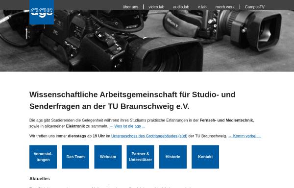 Vorschau von www.ags.tu-bs.de, AGS - Arbeitsgemeinschaft für Studio und Senderfragen e.V.