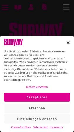 Vorschau der mobilen Webseite www.subway.de, Subway Magazin