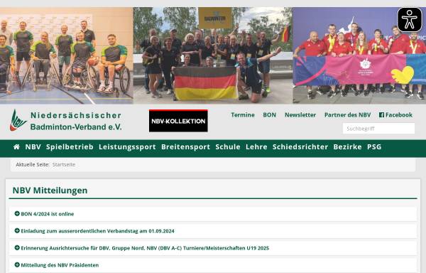 Vorschau von www.nbv-online.de, Niedersächsischer Badminton Verband