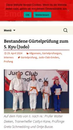Vorschau der mobilen Webseite www.jc-emden.de, Judo-Club Emden e.V.