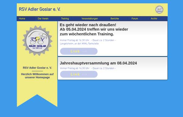 Vorschau von www.rsv-adler.de, Radsportverein Adler Goslar