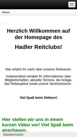 Vorschau der mobilen Webseite hadlerreitclub.beepworld.de, Hadler Reitclub aus Cuxhaven-Altenbruch