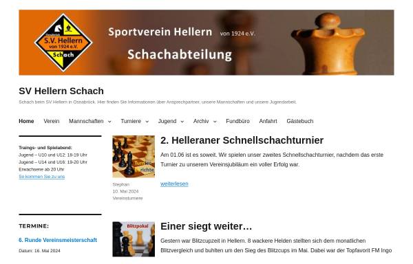 Vorschau von www.schach-hellern.de, Schachabteilung des SV Hellern von 1924