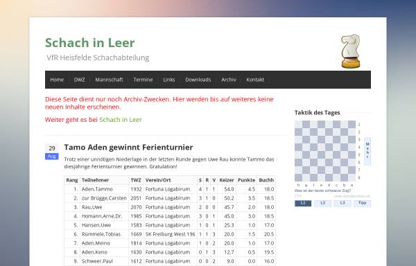 Vorschau von www.aden-online.de, Schachabteilung des VfR Heisfelde