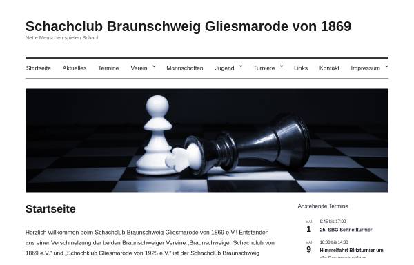 Vorschau von www.sbg1869.de, Schachklub Braunschweig Gliesmarode von 1869 e.V.