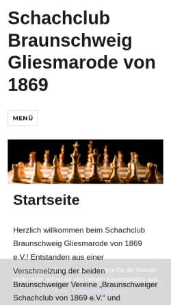 Vorschau der mobilen Webseite www.sbg1869.de, Schachklub Braunschweig Gliesmarode von 1869 e.V.