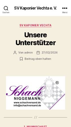 Vorschau der mobilen Webseite www.svkaponier.de, Schachverein Kaponier Vechta e.V.