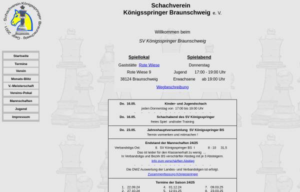 Vorschau von www.sv-koenigsspringer.de, Schachverein Königsspringer Braunschweig e.V.