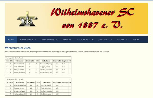 Vorschau von www.wsc1887.de, Wilhelmshavener Schachclub von 1887