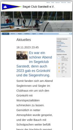 Vorschau der mobilen Webseite www.scs78.de, Segel-Club Sarstedt e.V.