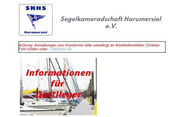 Vorschau von www.skhs.de, SKHS - Segelkameradschaft Horumersiel