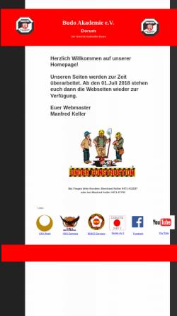 Vorschau der mobilen Webseite www.karate-bad.de, Budo Akademie Dorum e.V.