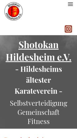 Vorschau der mobilen Webseite shotokan-hildesheim.de, Shotokan Hildesheim e.V.