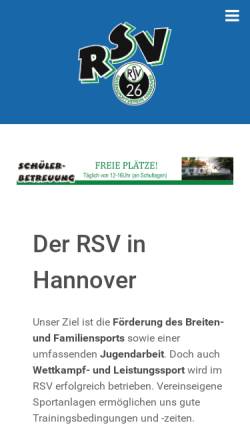 Vorschau der mobilen Webseite www.rsv-hannover.de, RSV Hannover von 1926 e.V.