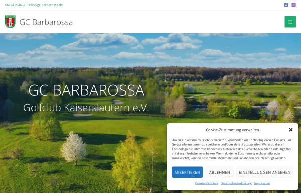 Vorschau von www.golfclub-barbarossa.de, Golf-Club Barbarossa e.V. Kaiserslautern