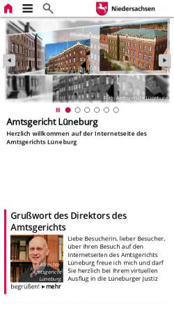 Vorschau der mobilen Webseite www.amtsgericht-lueneburg.niedersachsen.de, Amtsgericht Lüneburg