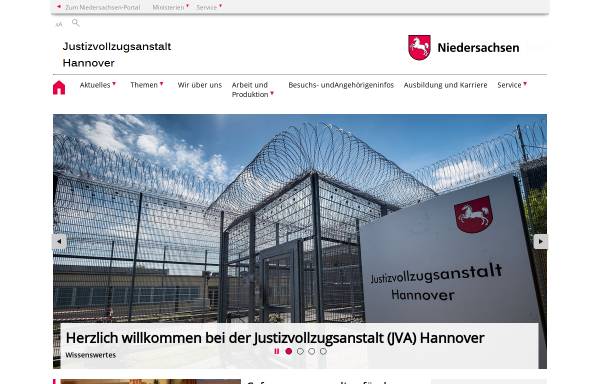 Vorschau von www.justizvollzugsanstalt-hannover.niedersachsen.de, Justizvollzugsanstalt Hannover