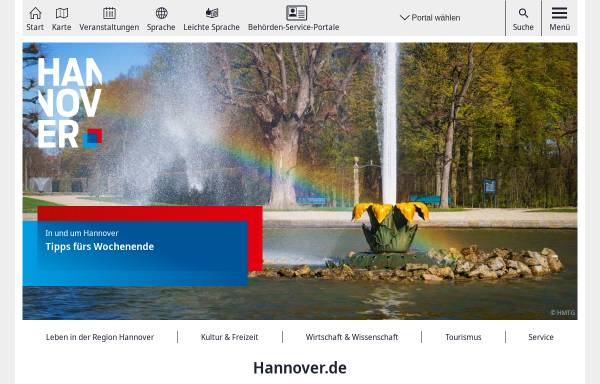 Vorschau von www.hannover.de, Presseserver der Landeshauptstadt Hannover