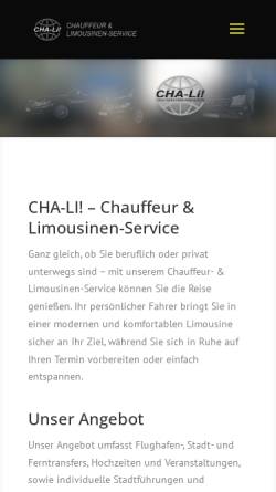 Vorschau der mobilen Webseite www.cha-li.de, Petermann, D. - Cha-Li