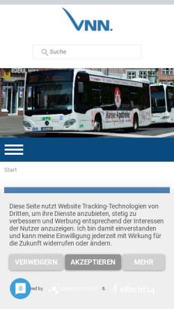 Vorschau der mobilen Webseite www.vnn.de, Verkehrsgemeinschaft Nordost-Niedersachsen (VNN)