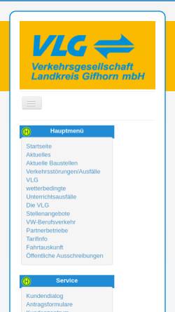 Vorschau der mobilen Webseite www.vlg-gifhorn.de, Verkehrsgesellschaft Landkreis Gifhorn mbH