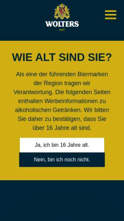 Vorschau der mobilen Webseite hofbrauhaus-wolters.de, Hofbrauhaus Wolters AG