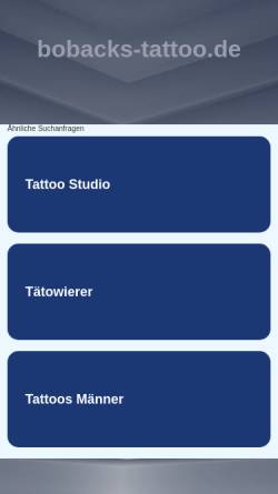 Vorschau der mobilen Webseite www.bobacks-tattoo.de, Boback's Tattoo Studio, Thomas Baumbach