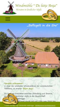 Vorschau der mobilen Webseite windmuehle-habbruegge.de, Lütje Anja