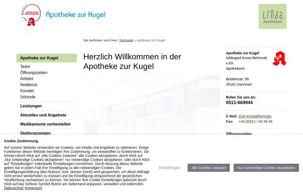 Vorschau von www.kugelapo.de, Apotheke zur Kugel, Hildegard Kruse-Behrendt