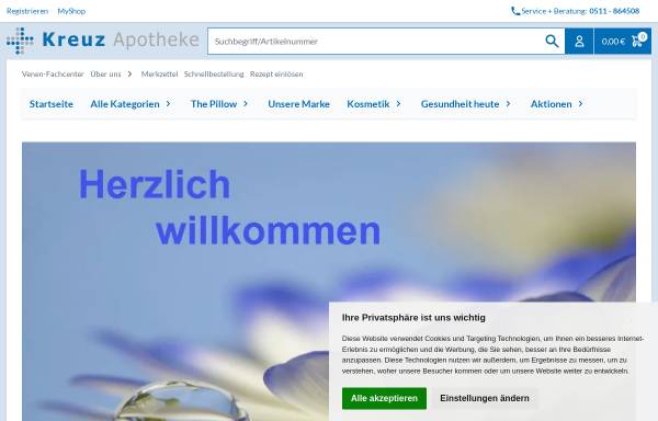 Vorschau von www.kreuz-apotheke-hannover.de, Kreuz Apotheke
