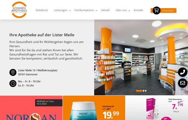 Vorschau von www.sonnen-apotheke-hannover.de, Sonnen-Apotheke